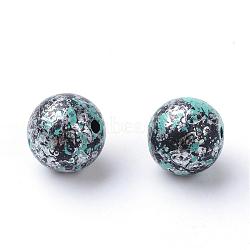Antique Style Acrylic Beads, Round, Antique Silver, 11~12mm, Hole: 1.5mm, about 520pcs/500g(OACR-S013-2012B)