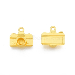 Alloy Pendants, Camera Charms, Matte Gold Color, 13.5x14.5x4mm, Hole: 1.8mm(FIND-A017-12MG)