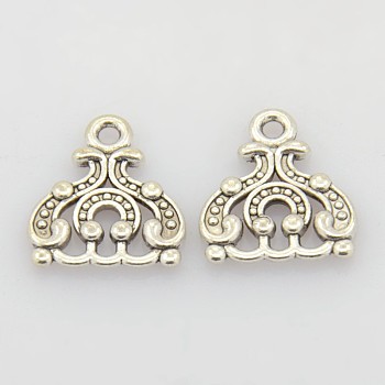 Tibetan Style Pendants, Lead Free & Cadmium Free, Antique Silver, Size: about 14.5mm long, 13mm wide, 2.5mm thick hole: 2mm