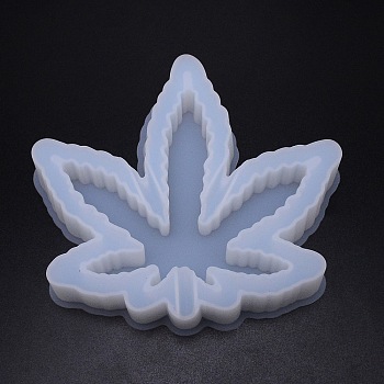 Silicone Ashtray Molds Sets, Resin Casting Molds, For DIY UV Resin, Epoxy Resin Craft Making, Pot Leaf, White, 162x185x35mm