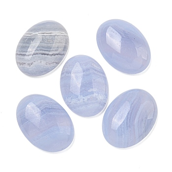 Natural Blue Lace Agate Cabochons, Oval, 25x18x6.5mm