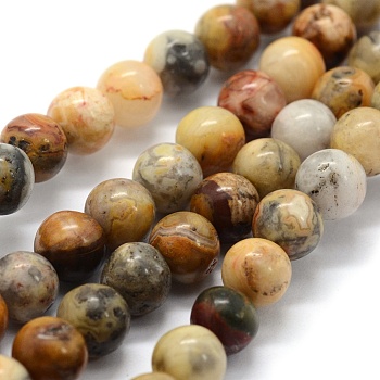 Natural Crazy Lace Agate Beads Strands, Round, 8mm, Hole: 0.8mm, about 49pcs/strand, 15.3 inch(39cm)