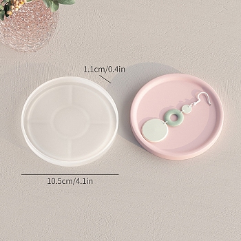 Jewelry Plate DIY Silicone Pendant Molds, Resin Casting Molds, for UV Resin, Epoxy Resin Craft Making, Flat Round, 105x11mm