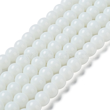 Perles en verre rondes couleur unie opaque (GLAA-F032-8mm-01)-2