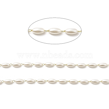 Chaînes de perles de verre ovales faites à la main(CHS-I019-10G)-2
