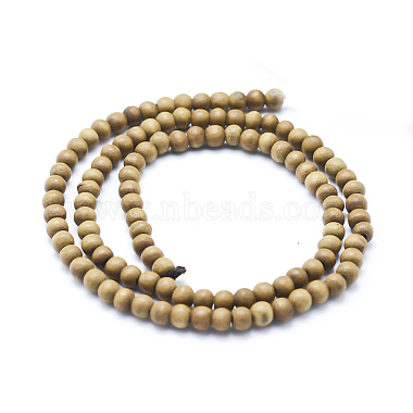 Natural Camphor Wood Beads Strands(WOOD-P011-10-4mm)-2