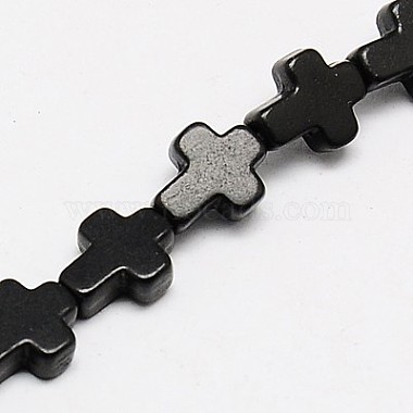 10mm Black Cross Synthetic Turquoise Beads