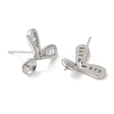 Apprêts pour boucles d'oreilles en argent sterling 925 plaqué rhodium(STER-M114-22P)-2