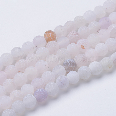 8mm WhiteSmoke Round Crackle Agate Beads