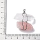 Natural Rose Quartz & Quartz Crystal Nuggets Big Pendants(G-K338-43P-05)-3