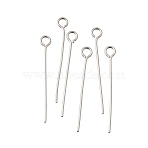 Brass Eye Pins, Cadmium Free & Lead Free, Rack Plating, Long-Lasting Plated, Platinum, 24 Gauge, 25x3x0.5mm, Hole: 2mm(KK-C255-01A-P)