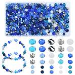 1000Pcs Glass Beads, Rondelle, Faceted, Royal Blue, 4~8x4~6mm, Hole: 1~1.5mm(GLAA-CJC0001-24B)