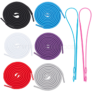 AHANDMAKER Polyester Cord Shoelace, with PP Plastic Drawstring Threader, Mixed Color, 4mm, 1m/strand, 6 colors, 2strands/color, 12strands/set(AJEW-GA0002-58)