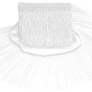 10 Yards Polyester Fringe Lace Trims, Tassel Ribbon, for Sewing and Art Craft Decoration, White, 5-7/8 inch(150mm)(OCOR-WH0080-97A)