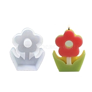 DIY Candle Silicone Molds, for Candle Making, Flower, White, 8.5x6.7x2.2cm(AJEW-M227-01B)