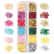 12G 12 Styles Ornament Accessories Plastic Paillette/Sequins Beads, Random Letter & Heart & Star, Mixed Color, 1.6~5.5x2.5~6x0.1~0.4mm, about 1g/style(KY-FS0001-11)