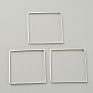 Alloy Linking Rings, Platinum, Square, 25x25x1mm, Inner Diameter: 23.5x23.5mm(FIND-TAC0005-28C-P)