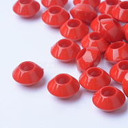 Opaque Acrylic Beads, Bicone, Red, 16x9.5mm, Hole: 7mm(X-SACR-Q142-C07)