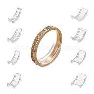 8Pcs 8 Sizes Plastic Invisible Ring Size Adjuster, Fit 1~10mm Width Rings, Clear, 18~20x4~11.5x3mm, 8pcs/set(X-TOOL-H005-01)