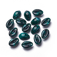 Acrylic Pendants, Imitation Gemstone Style, Cowrie Shell, Dark Green, 18.5x12.5x8mm, Hole: 2mm(X-SACR-P065-N01)