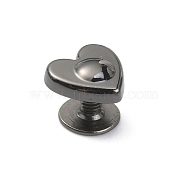 Alloy Screwback Stud Rivets, Heart Shape Metal Decration for Belt Clothes Purse Jewelry, Gunmetal, 1x1x0.8cm(FIND-WH0127-74B)