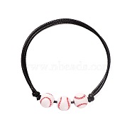 Black, show in picture 1Woven bracelet, Basketball, Football, and Rugby Beaded Bracelet(LJ3627-9)