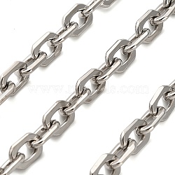 304 Stainless Steel Link Chains, Unwelded, Stainless Steel Color, 10x7x1.5mm(CHS-A016-21P-A)