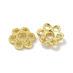 Alloy Bead Caps, Long-Lasting Plated, Lead Free & Cadmium Free, Flower, Golden, 5.5~6x1.5mm, Hole: 1.5mm(FIND-L018-001LG-01)