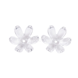 Transparent Acrylic Bead Caps, 6-Petal Flower, Clear, 17x18x9.5mm, Hole: 1.8mm, about 676pcs/500g(TACR-G050-06)