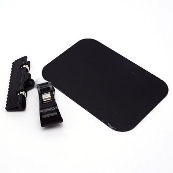 Erasable PVC Food Label Display Chalkboard Clip, for Supermarket, Bakery, Cafe Price Tag, Black, 14.5x10x0.1cm