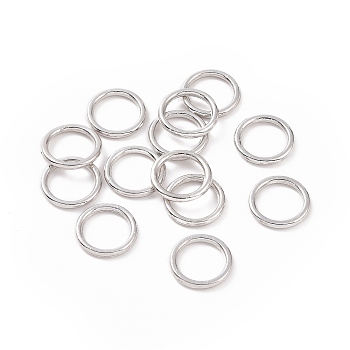 Alloy Jump Rings, Round Ring, Platinum, 10x1.2mm, 16 Gauge, Inner Diameter: 7.2mm