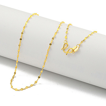 925 Sterling Silver Dapped Chain Necklaces, Real 18K Gold Plated, 17.83 inch(45.3cm)