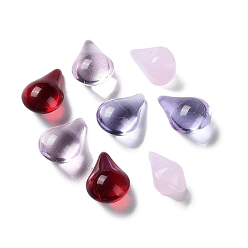Glass Beads, No Hole, Teardrop, Mixed Color, 14x9.5x8mm