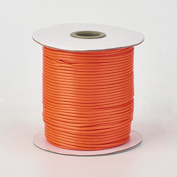 Eco-Friendly Korean Waxed Polyester Cord, Dark Orange, 0.5mm, about 169.51~174.98 Yards(155~160m)/Roll