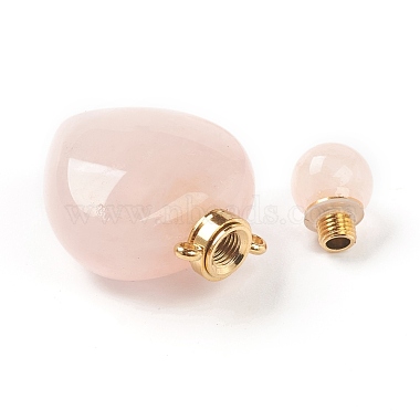 Pendentifs de quartz rose naturel(G-H252-C04)-3