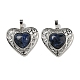 Natural Sodalite Peach Love Heart Pendants(G-G158-01P)-1