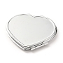 DIY Stainless Iron Cosmetic Mirrors, for Epoxy Resin DIY, Heart, Platinum, 6.8x7.1x0.85cm, Hole: 1.6mm, Tray: 53.5x62.5mm