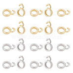 20Pcs 2 Colors Brass Tube Bails, Loop Bails, Long-Lasting Plated, Ring Bail Beads, Real Gold Plated & Real Platinum Plated, 8.5x6x4x2mm, Hole: 2mm, 10pcs/color(ZIRC-AR0001-15)