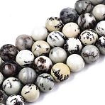Natural Dendritic Jasper Beads Strands, Chohua Jasper, Round, Colorful, 8.5mm, Hole: 1mm, about 34~35pcs/strand, 14.72 inch~15.04 inch(37.4cm~38.2cm)(X-G-T129-17)