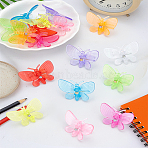 18Pcs 9 Colors Plastic Mini Claw Hair Clips for Women Girls, Butterfly, Mixed Color, 30x39x17.5mm, 2pcs/color(PHAR-LP0003-010)
