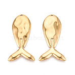 304 Stainless Steel Whale Big Pendants, Ion Plating(IP), Real 18K Gold Plated, 51.5x19x3mm, Hole: 1.6mm(X-STAS-T069-16G)