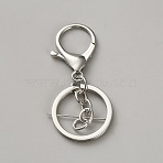Alloy Keychain Clasps, Platinum, 66mm(KEYC-WH20020-002P)
