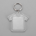 Acrylic Keychain, with Iron Split Key Rings, Clothes, Clear, 87mm, Pendants: 56.5x37x4mm(KEYC-WH0016-02A)