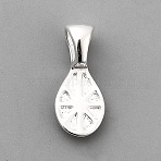 925 Sterling Silver Pinch Bails, Glue-on Flat Pad Bails for Pendant Making, Silver, 15x6.5x5mm, Hole: 4x3mm(STER-WH20009-10)
