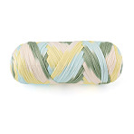 Gradient Color Polyester Fabric Cloth Knitting Yarn, for DIY Hand Crochet, Pale Turquoise, 23mm(OCOR-TAC0023-41A)