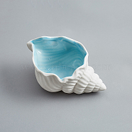 Conch Ceramics Jewelry Plates, Jewelry Plate, Storage Tray for Rings, Necklaces, Earring, Aqua, 125x70x60mm(WG73918-13)