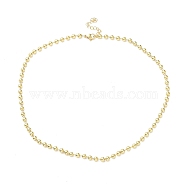 Rack Plating Brass Ball Chain Necklaces for Women, Long-Lasting Plated, Lead Free & Cadmium Free, Real 18K Gold Plated, 16.54 inch(42cm), bead: 4mm(NJEW-G102-01B-G)