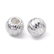 Alloy Spacer Beads, Long-Lasting Plated, Pumpkin Beads, Silver, 8.5x6.5mm, Hole: 3.5mm(FIND-B029-20S)