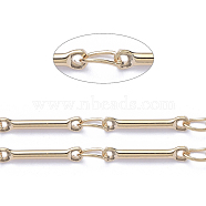 Real 18K Gold Plated Brass Bar Link Chains, with Spool, Soldered, 13x2x1.2mm, about 32.8 Feet(10m)/roll(CHC-R126-13G)