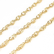 304 Stainless Steel Rope Chain, with Spool, Soldered, Golden, 3.5x2.5x0.3mm, about 32.8 Feet(10m)/roll(CHS-G011-04G-01)